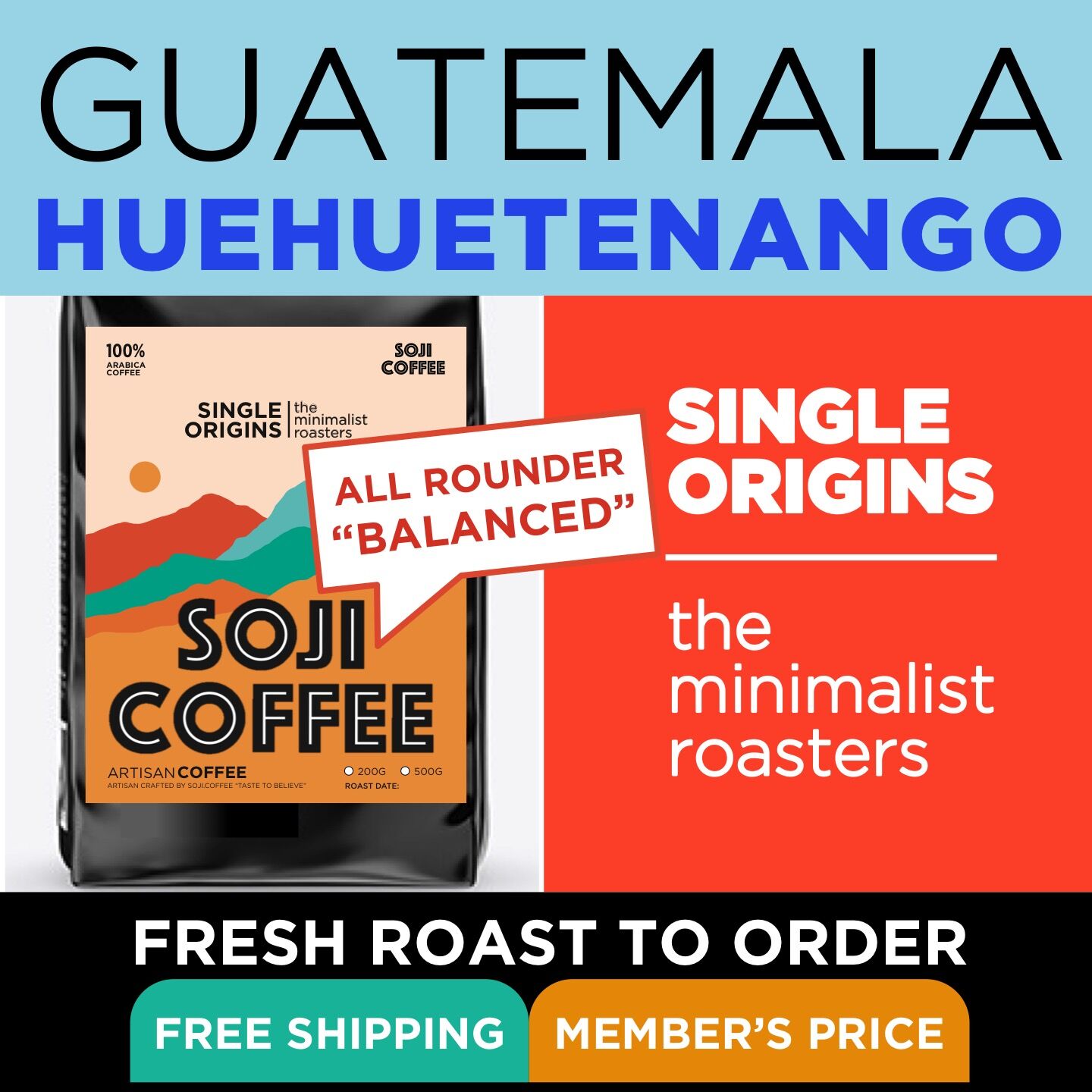 Guatemala Huehuetenango soji coffee roasters