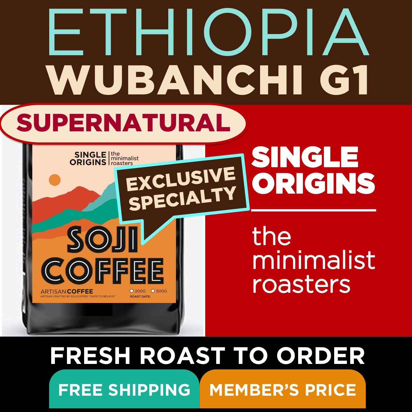 ETHIOPIA WUBANCHI G1 SUPERNATURAL Soji Coffee Roasters