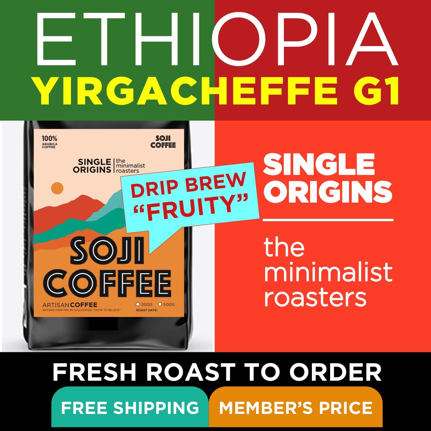 Ethiopia Yirgacheffe soji coffee